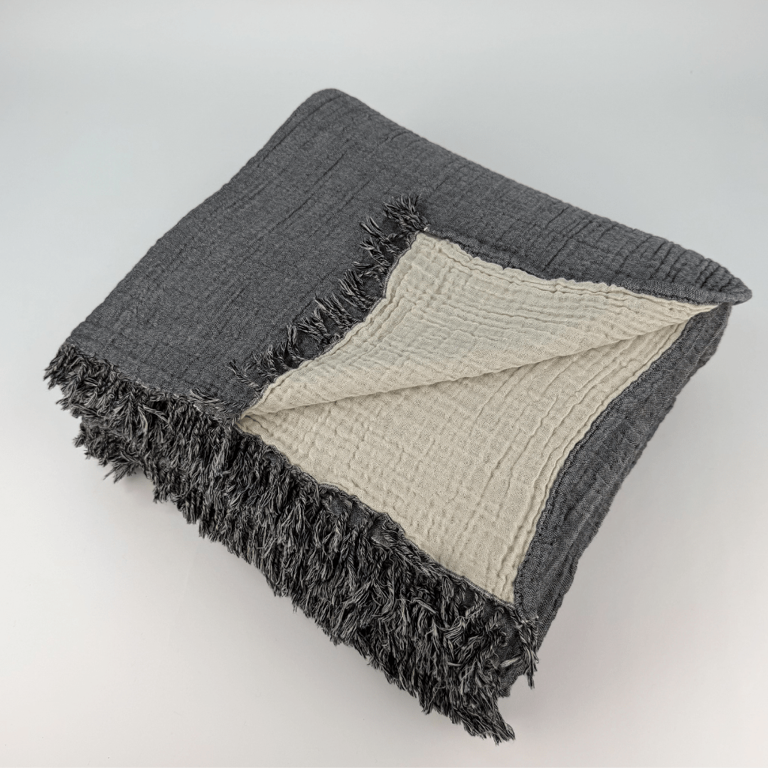 Joy |  Four Layered Crinkle Muslin Bed Cover