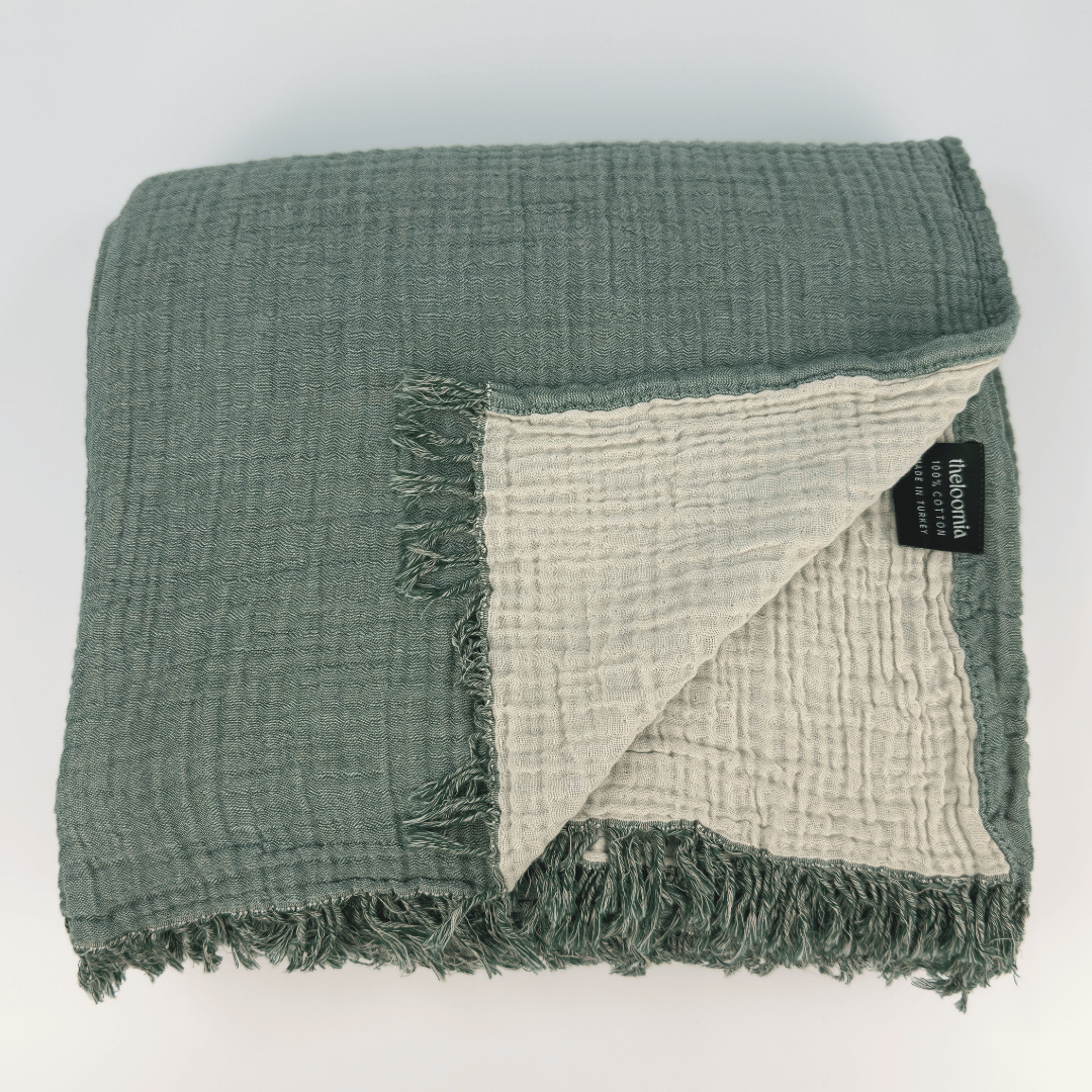 Joy |  Four Layered Crinkle Muslin Bed Cover