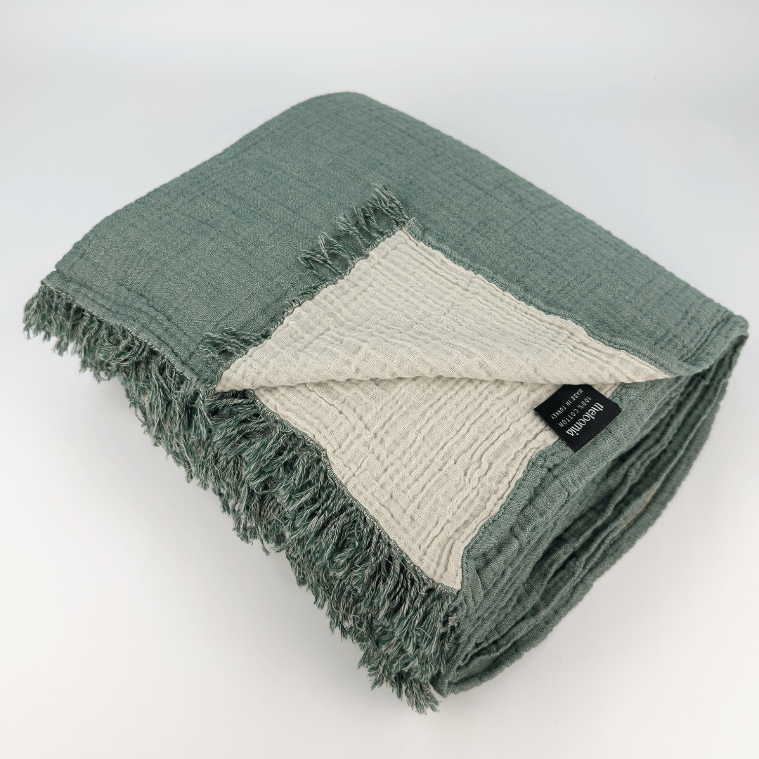 Joy |  Four Layered Crinkle Muslin Bed Cover