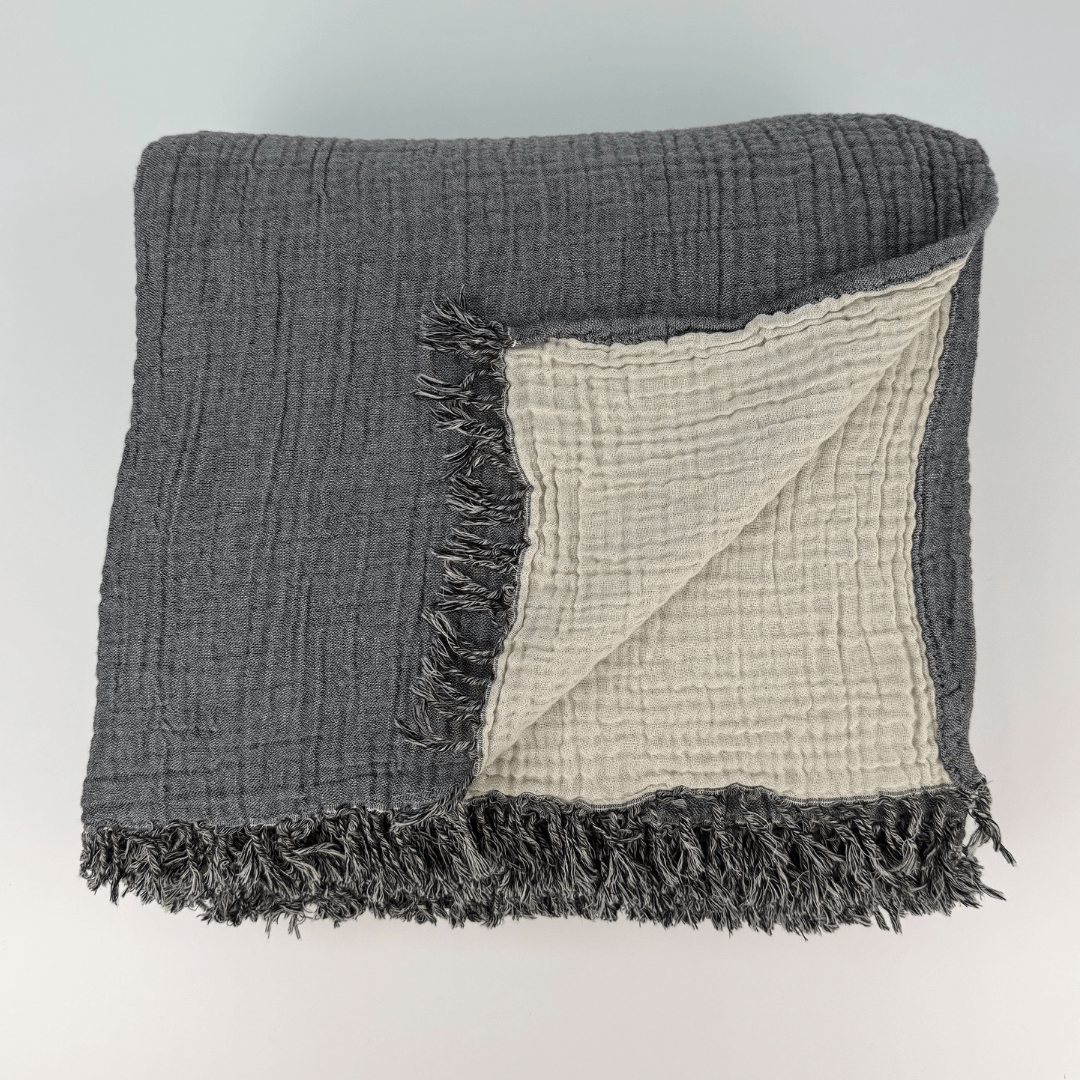 Joy |  Four Layered Crinkle Muslin Bed Cover
