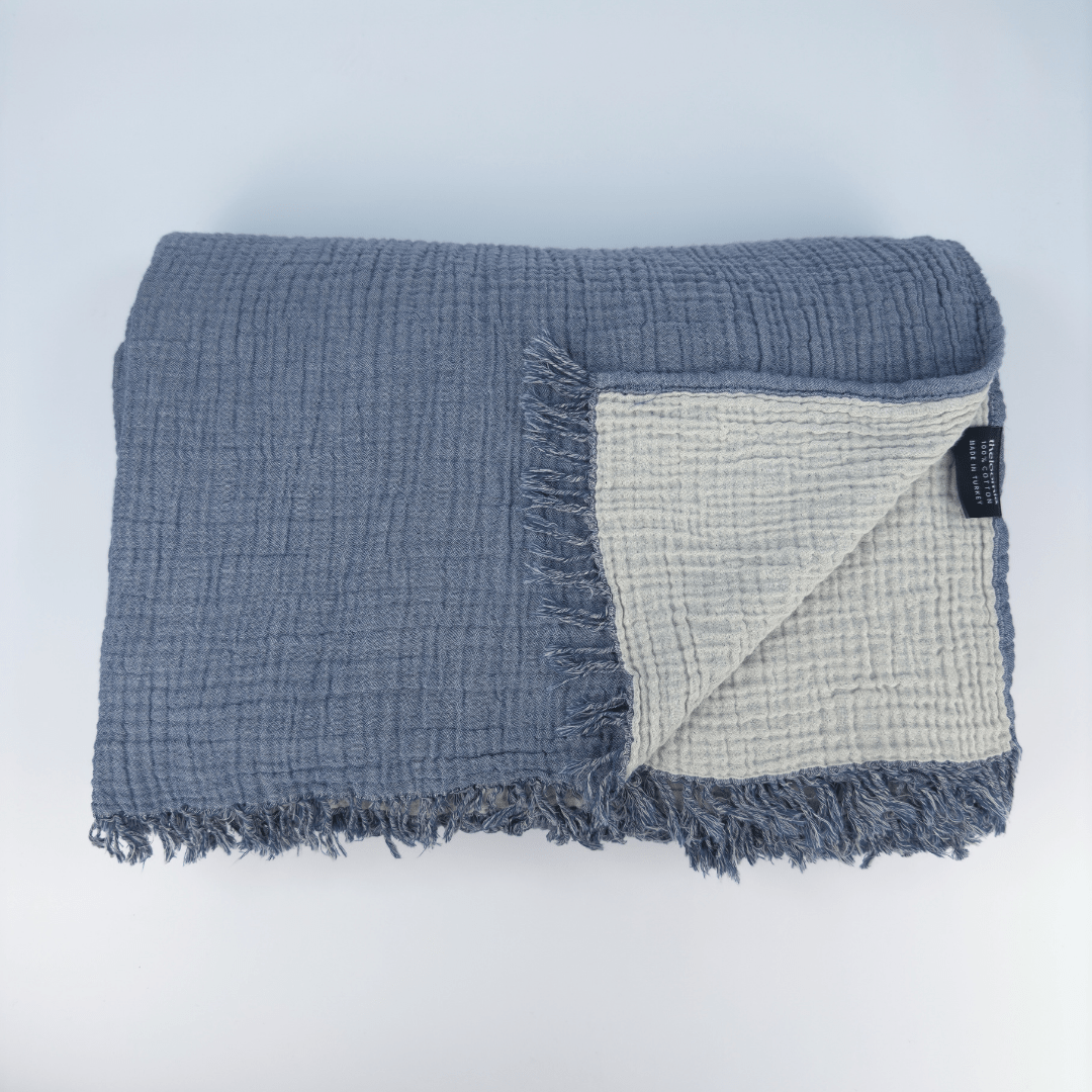 Joy |  Four Layered Crinkle Muslin Bed Cover