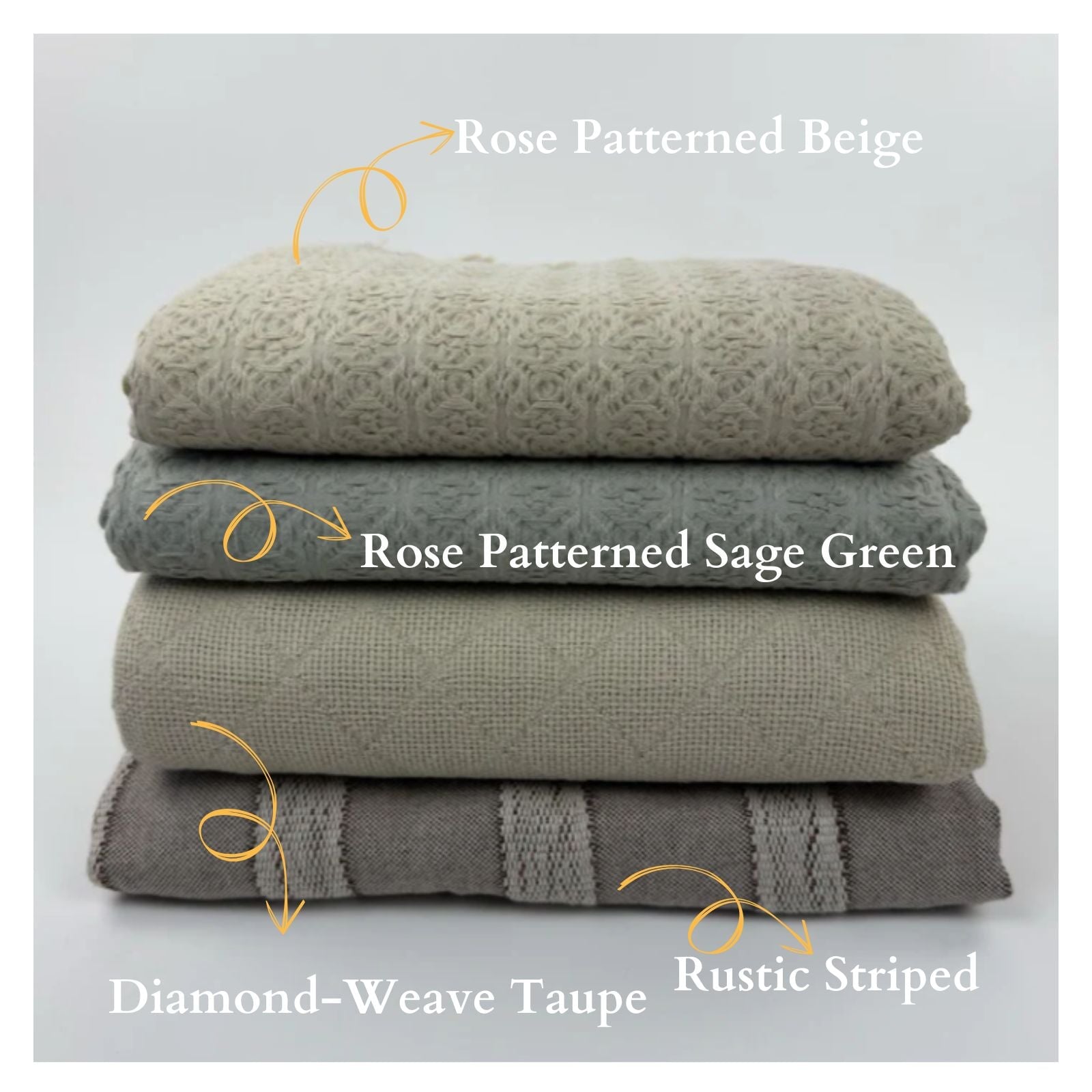 Rose-Patterned Textured Cotton Blanket