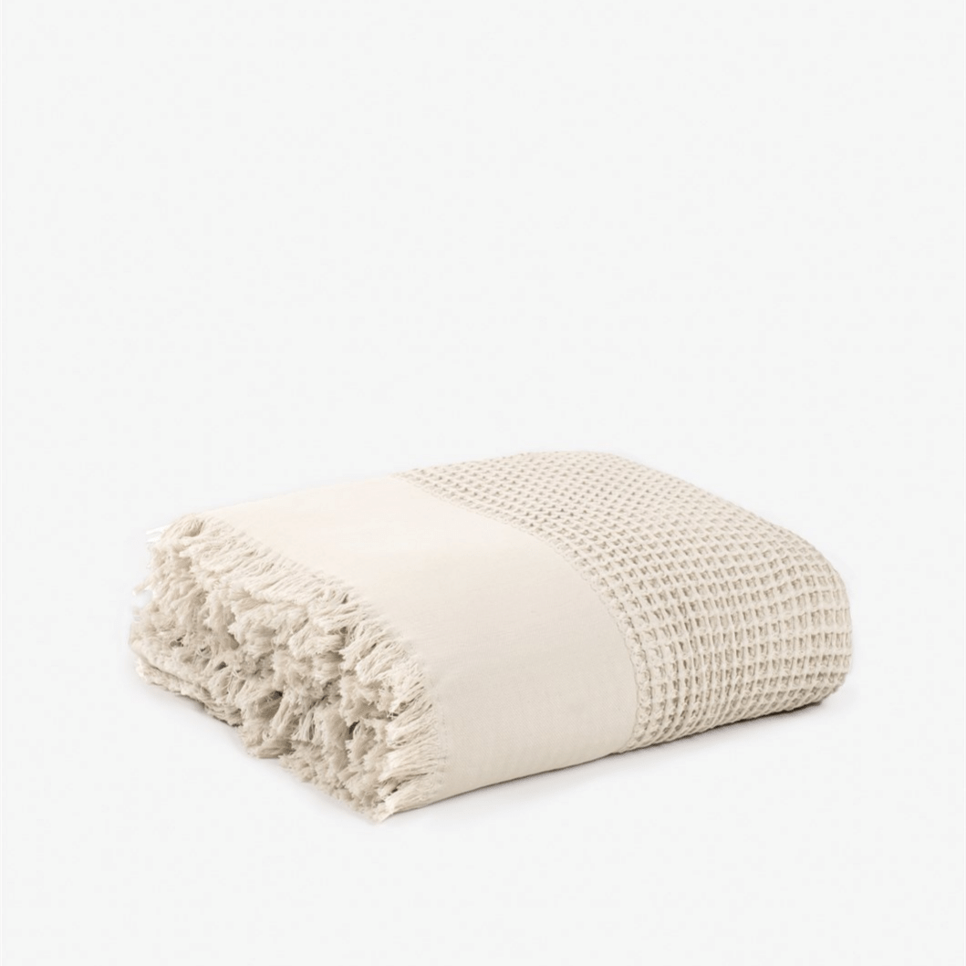 Yuki Waffle Weave King Blanket