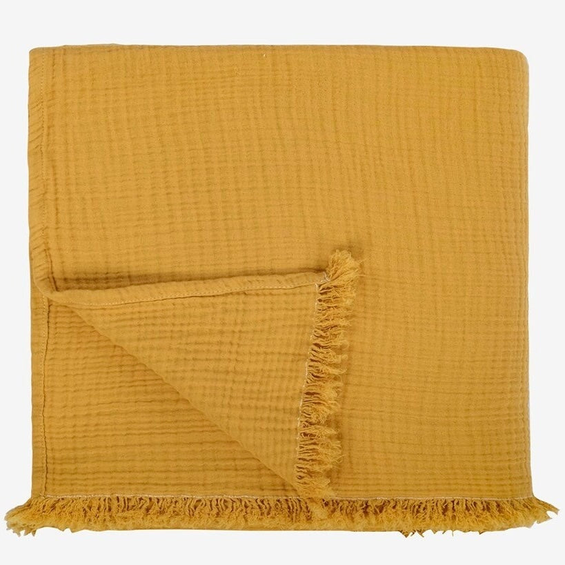 Joy |  Four Layered Crinkle Muslin Bed Cover