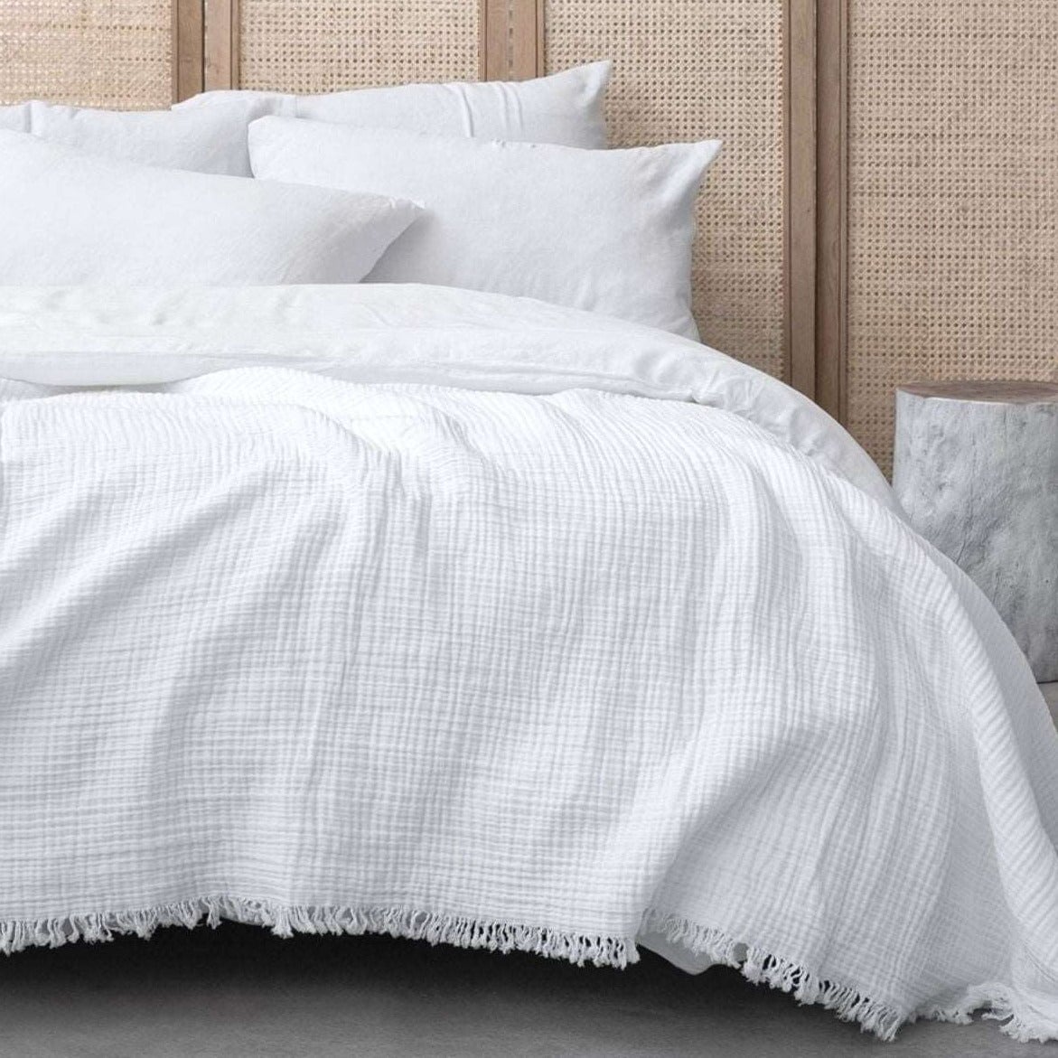 Joy |  Four Layered Crinkle Muslin Bed Cover