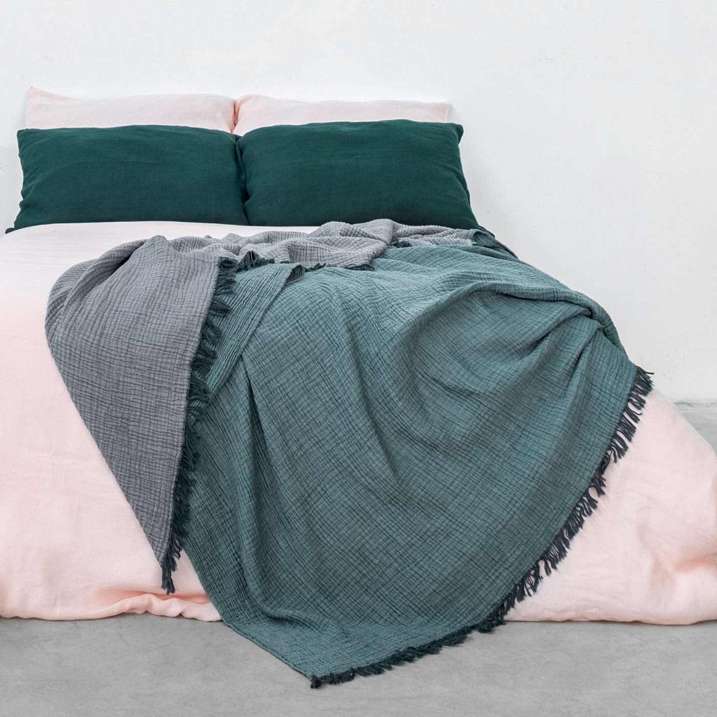 Joy |  Four Layered Crinkle Muslin Bed Cover