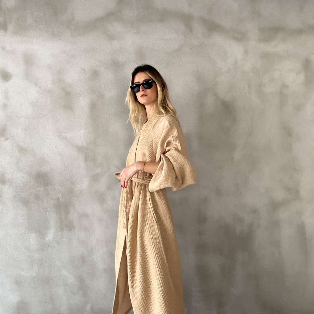 Joy 4- Layered Kimono Robe - 100% Turkish Cotton
